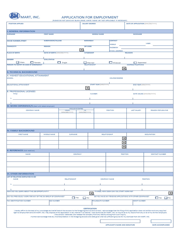SM Store - Application Form | PDF | Justice | Crime & Violence