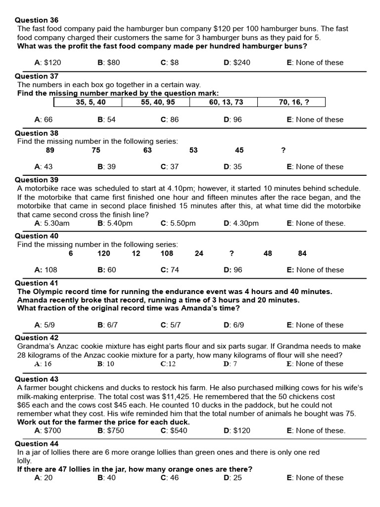 Numerical Reasoning Pages 8 | PDF | Foods | Food Industry