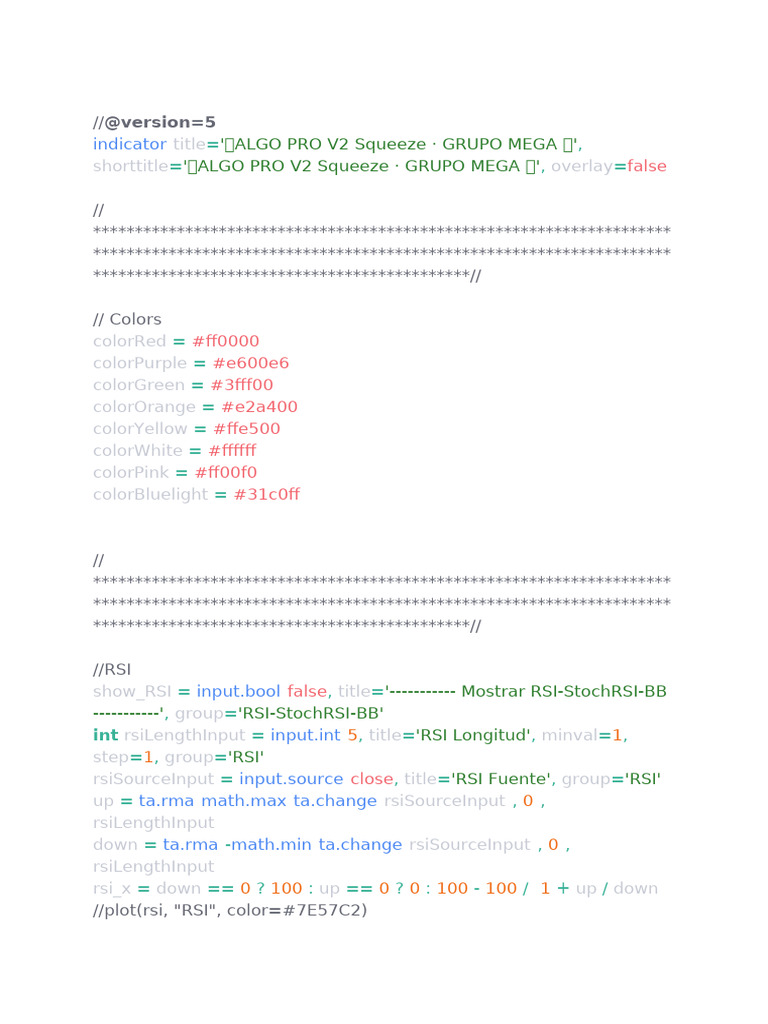 ALGO PRO V2 Squeeze Indicator Script | PDF | Market (Economics ...