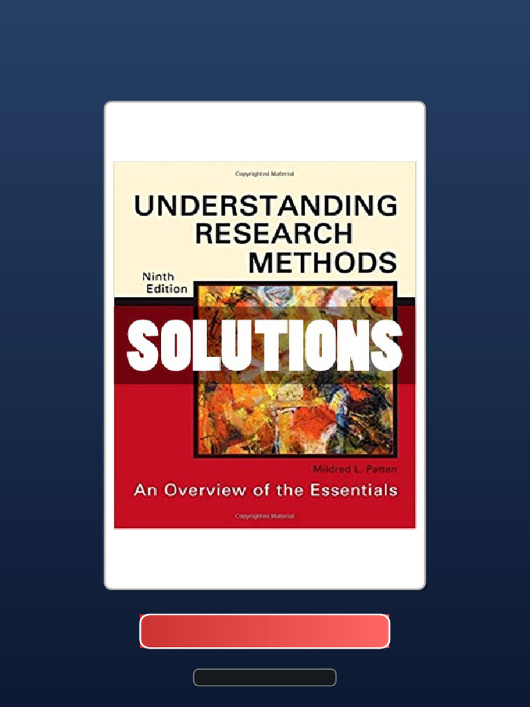 Solutions Understanding Research Methods An Overview of The Essentials ...