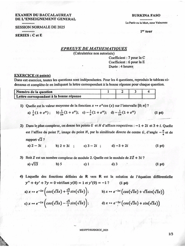 Bac C BF | PDF