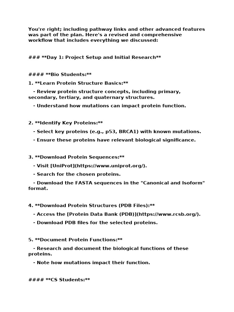 Bioinformatics Project Workflow Guide | PDF | Proteins | Information ...