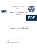 Apele Subterane Din România - Referat Final