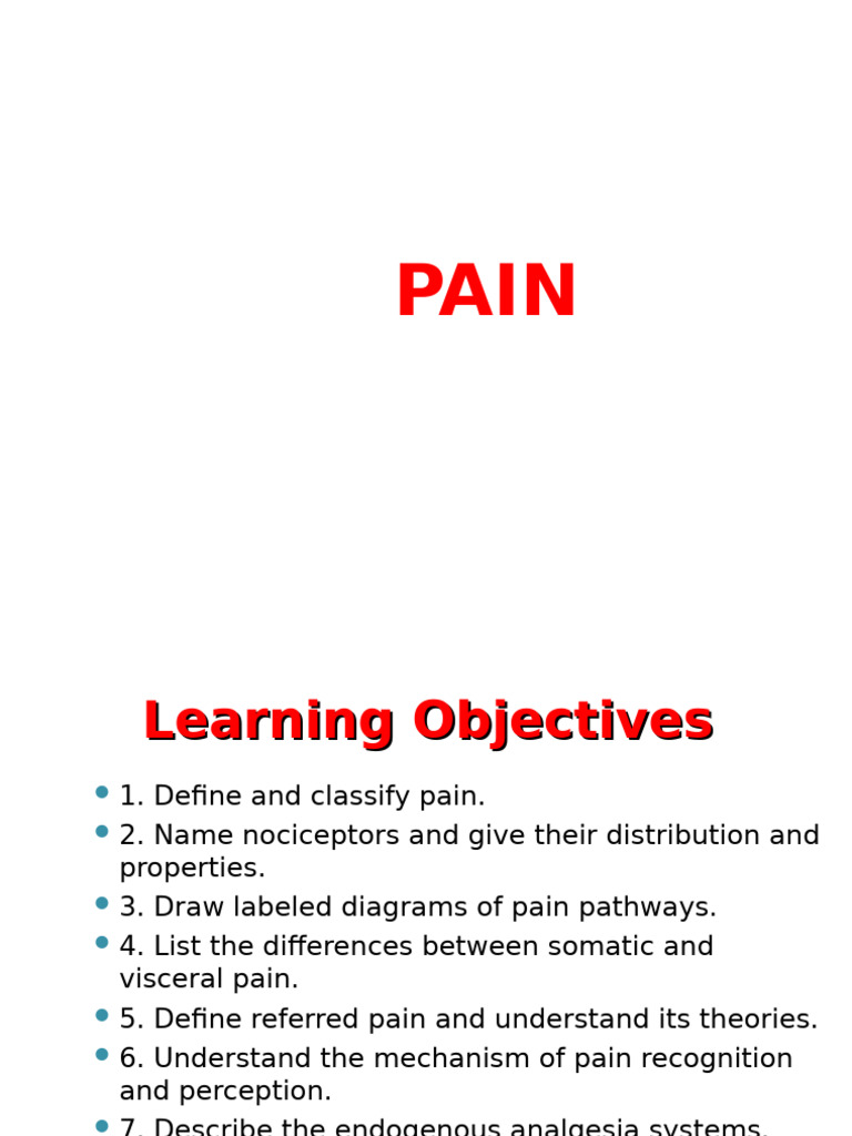 Understanding Pain: Types and Mechanisms | PDF | Pain | Thalamus