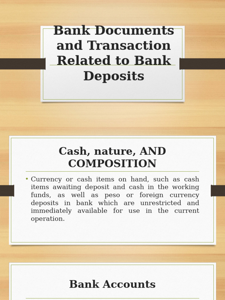 Understanding Bank Documents and Transactions | PDF | Cash ...