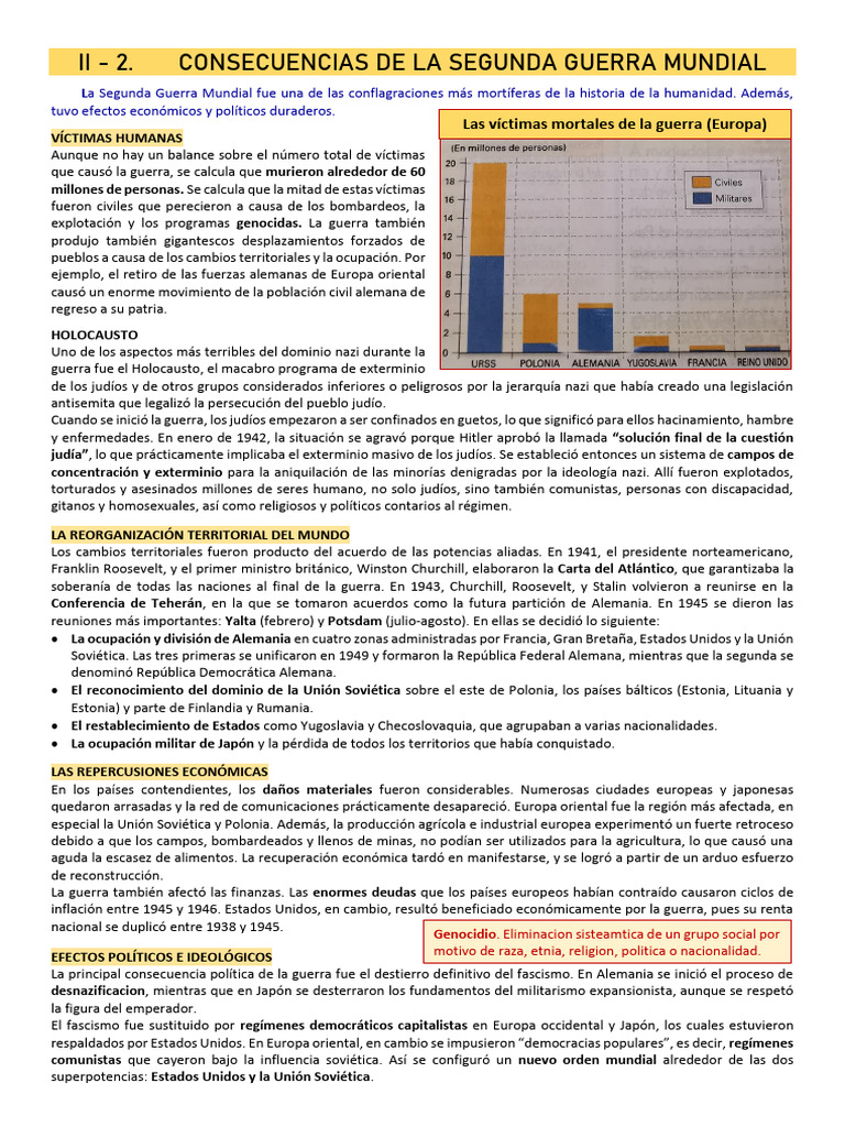 Consecuencias de la Segunda Guerra Mundial | PDF | Alemania nazi | El ...