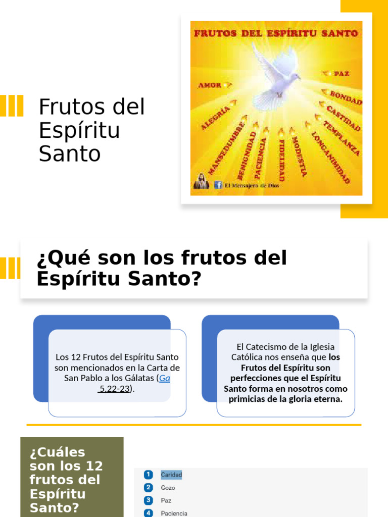 12 Frutos del Espíritu Santo Explicados | PDF | Fruto Del Espiritu ...