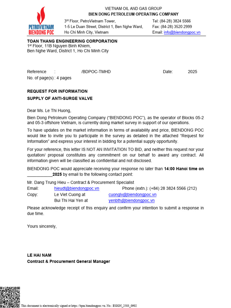 RFI for Anti-Surge Valve Supply | PDF | Valve | Pipe (Fluid Conveyance)