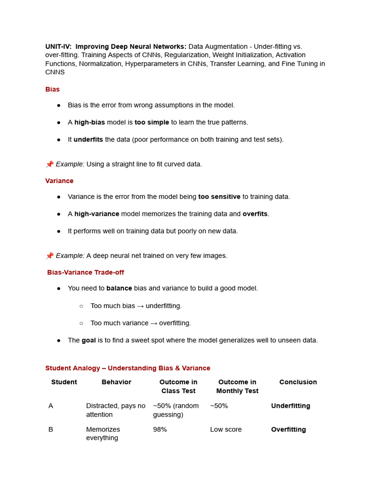 UNIT-IV Improving Deep Neural Networks | PDF | Computational ...