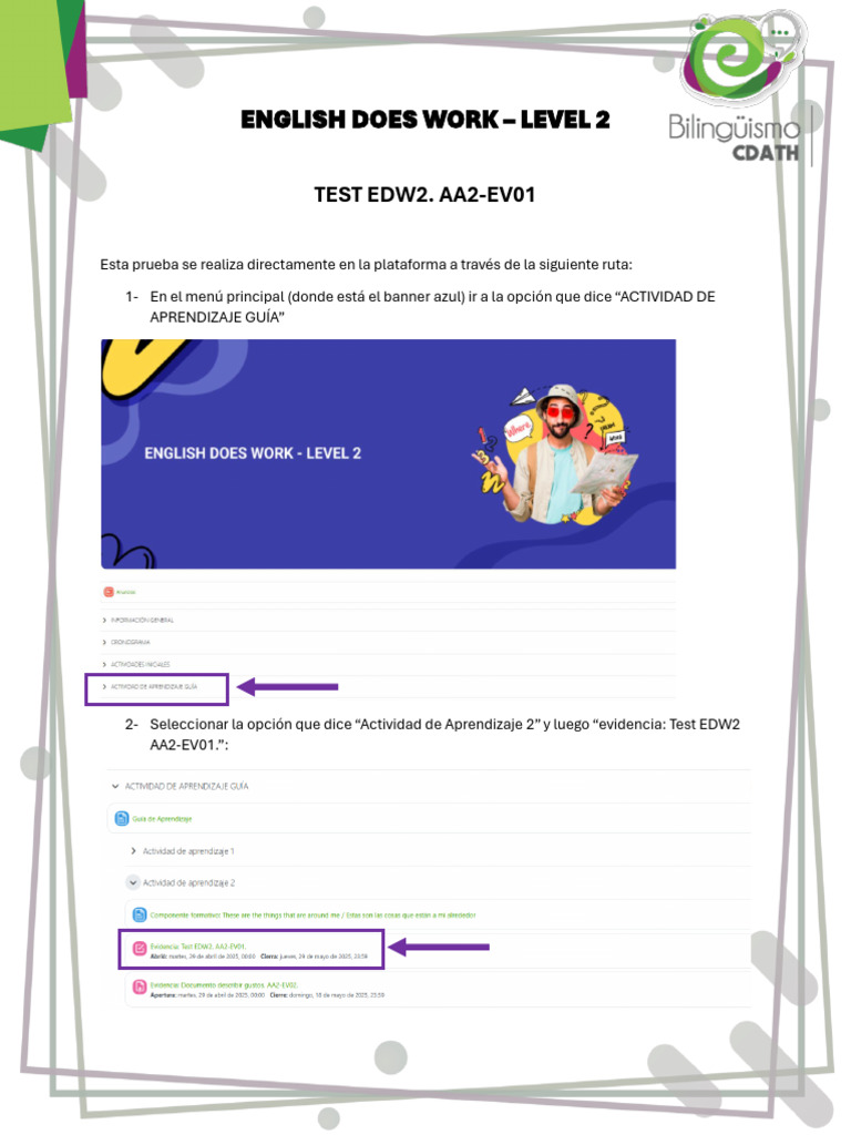 Test EDW2: Instrucciones y Evaluación | PDF