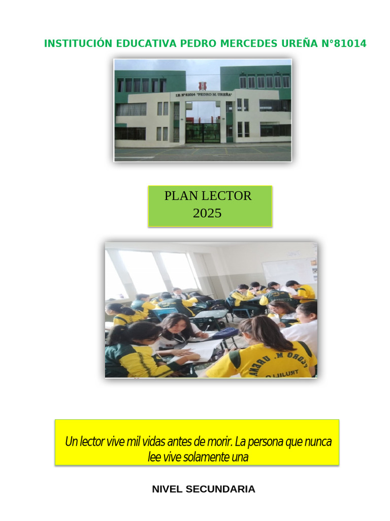 Plan Lector 2025 | PDF | Aprendizaje | Pensamiento