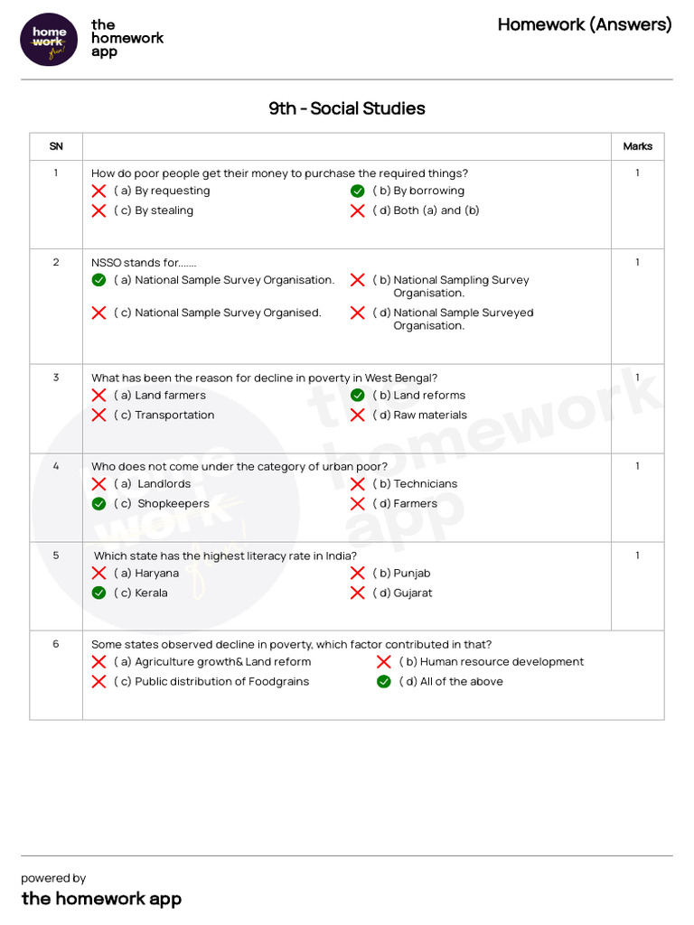 Answers - Homework - 9th - Social Studies - 2025-07-02T03 - 24 | PDF