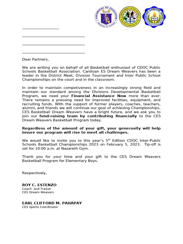 SOLICITATION FOR REGISTRATION Canitoan | PDF