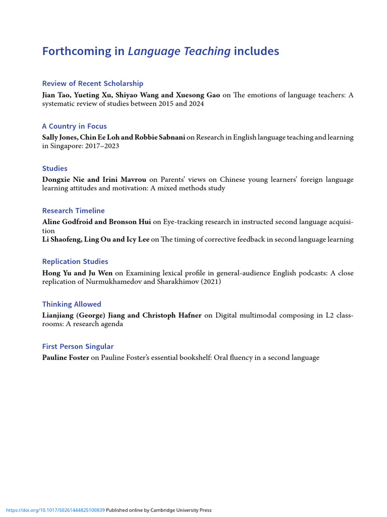 Lta Volume 58 Issue 3 Cover and Back Matter | PDF | Second Language ...