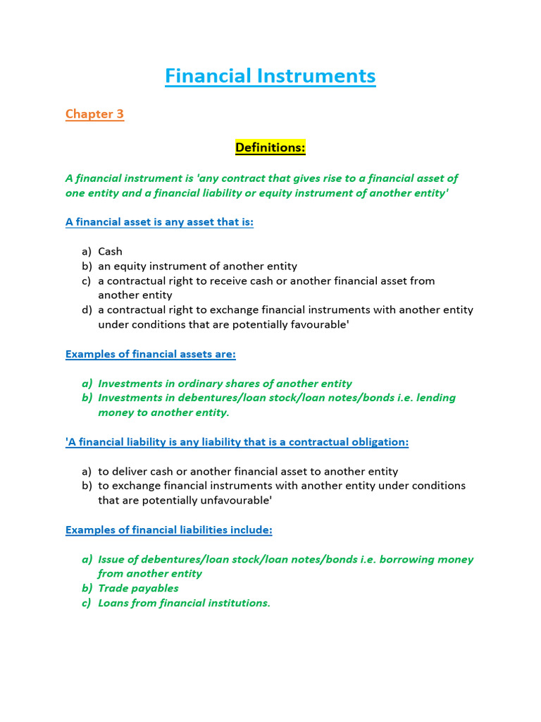 Understanding Financial Instruments and Standards | PDF | Derivative ...