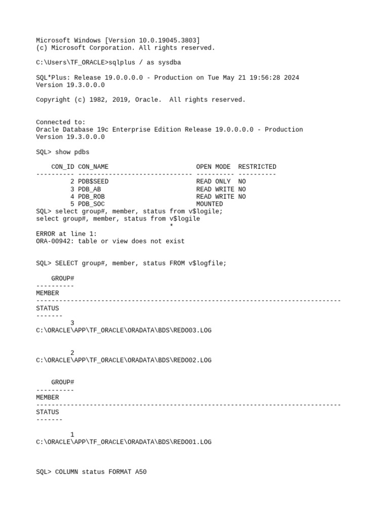 Managing Oracle Redo Log Files | PDF | Oracle Corporation | Oracle Database