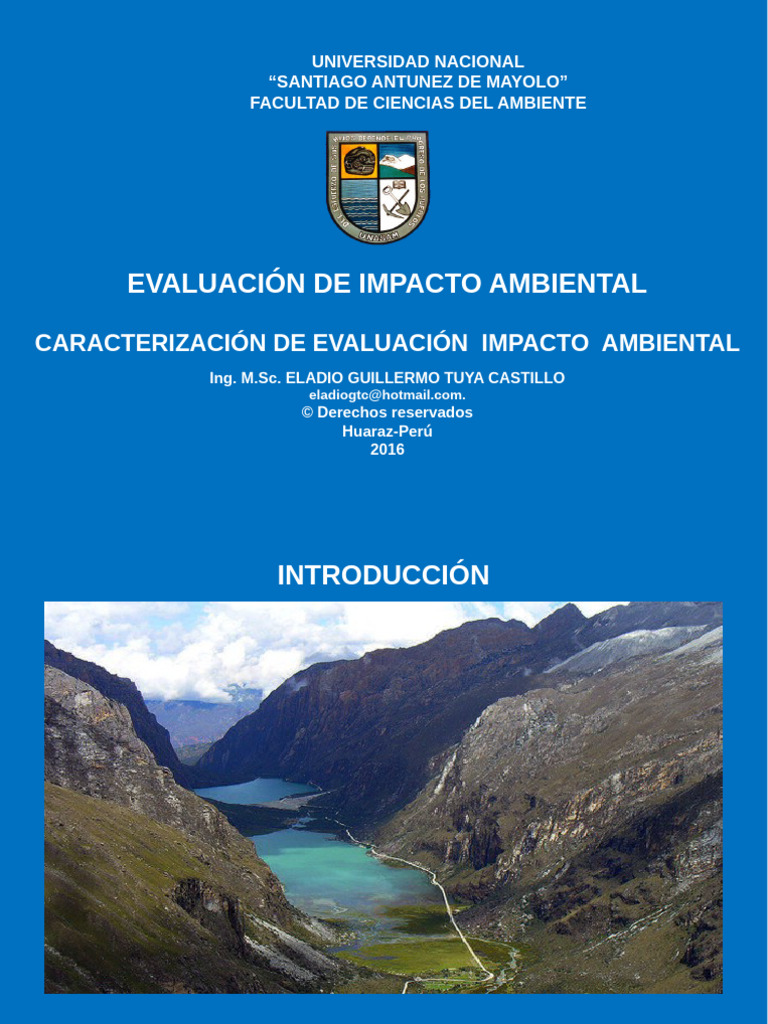 Clase 3 Eia-2016-I | PDF | Evaluación de impacto ambiental | Entorno ...