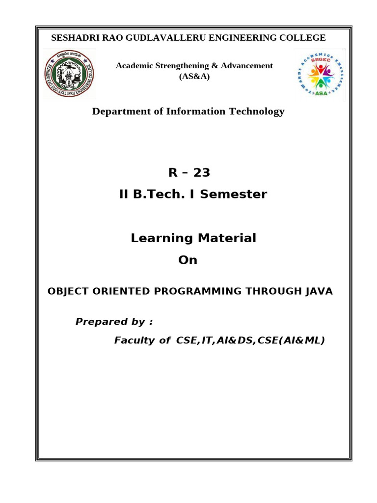 Object-Oriented Programming in Java | PDF | Class (Computer Programming ...