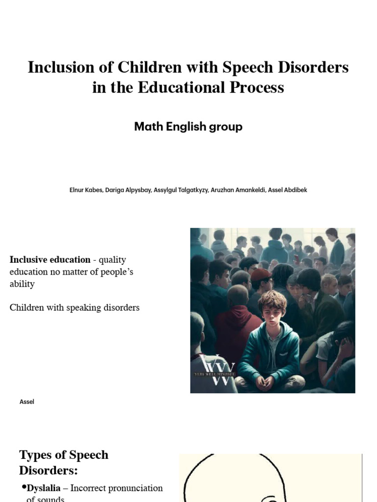Inclusive Education for Speech Disorders | PDF | Speech | Human ...