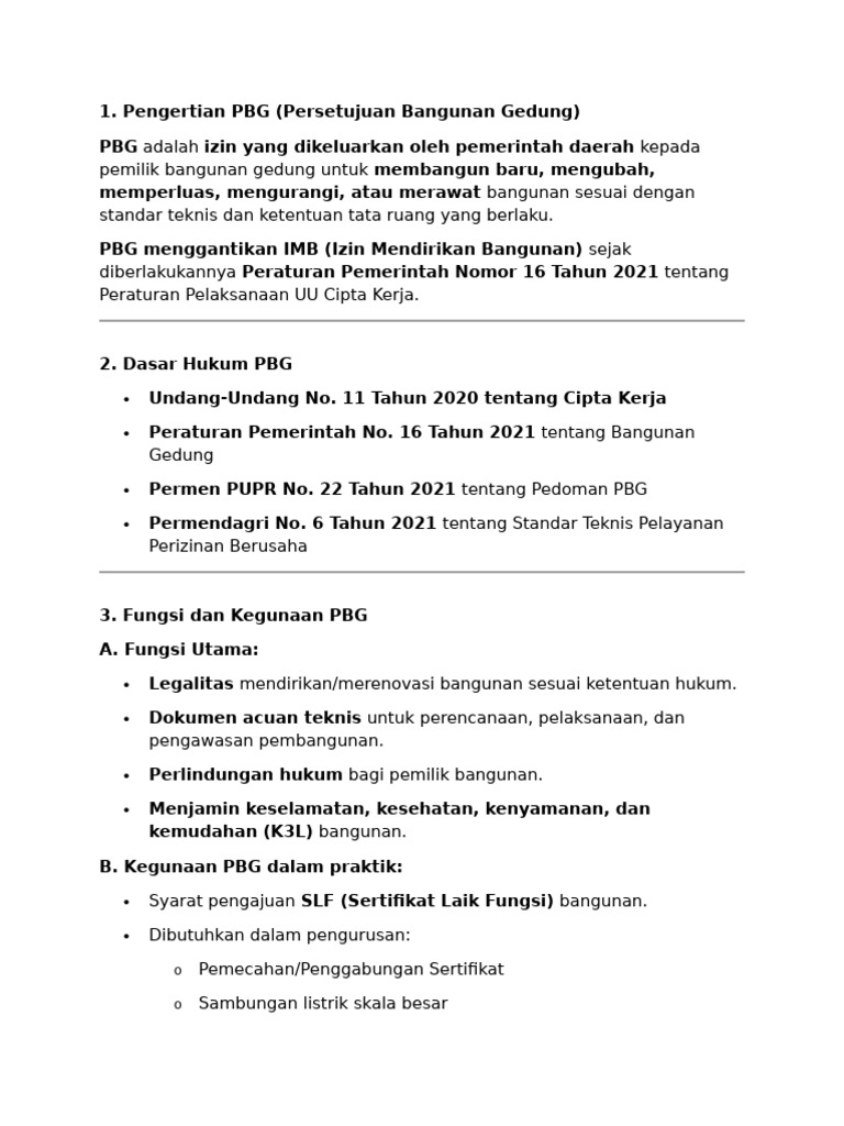 Pengertian dan Proses PBG Bangunan | PDF