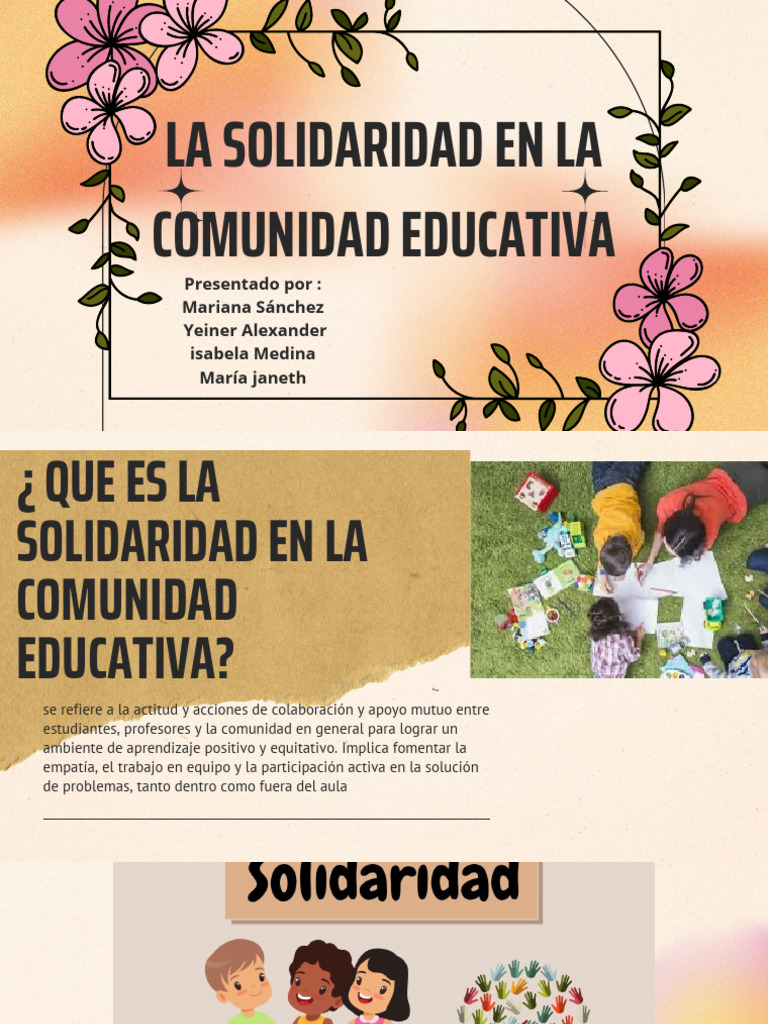 Solidaridad en la Comunidad Educativa | PDF