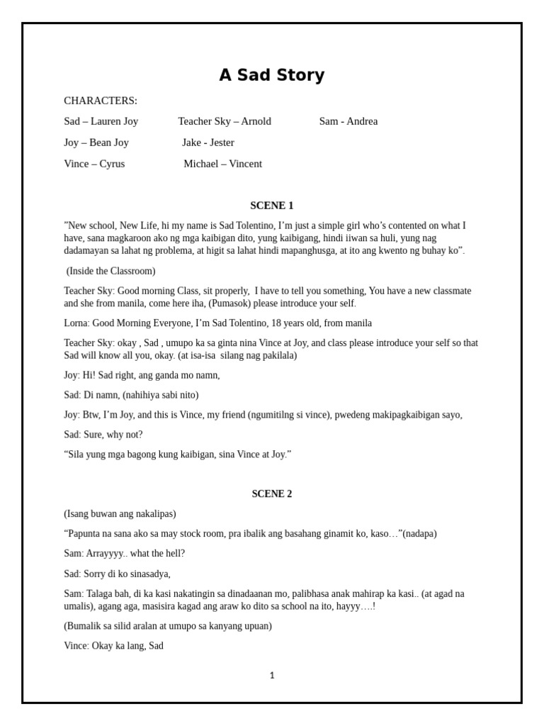 A Sad Story | PDF