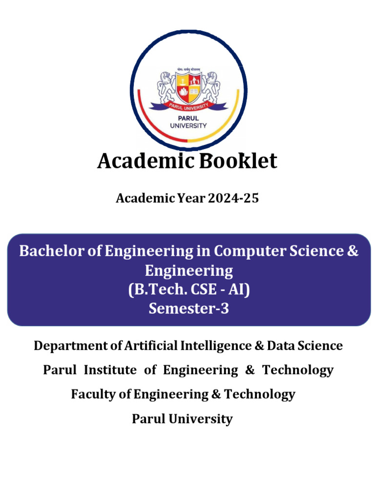 B.Tech CSE-AI Academic Booklet 2024-25 | PDF | Method (Computer ...
