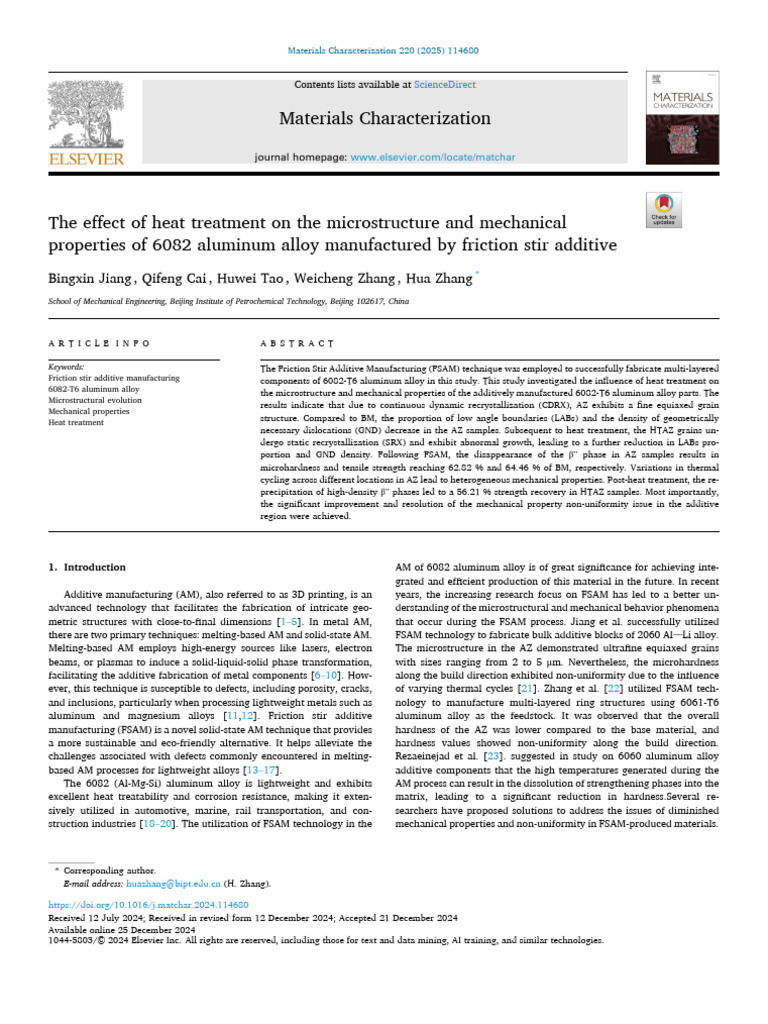 2025 - The Effect of Heat Treatment On The Microstructure and ...