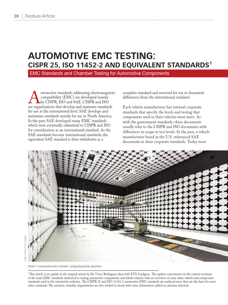 Automotive EMC Testing Standards Overview | PDF | Electromagnetic ...
