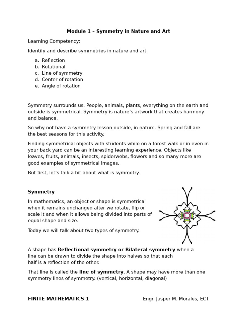 Symmetry in Nature and Art Module | PDF | Symmetry | Shape
