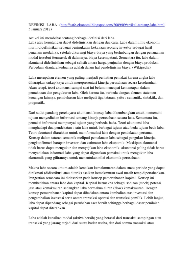 Definisi Laba | PDF