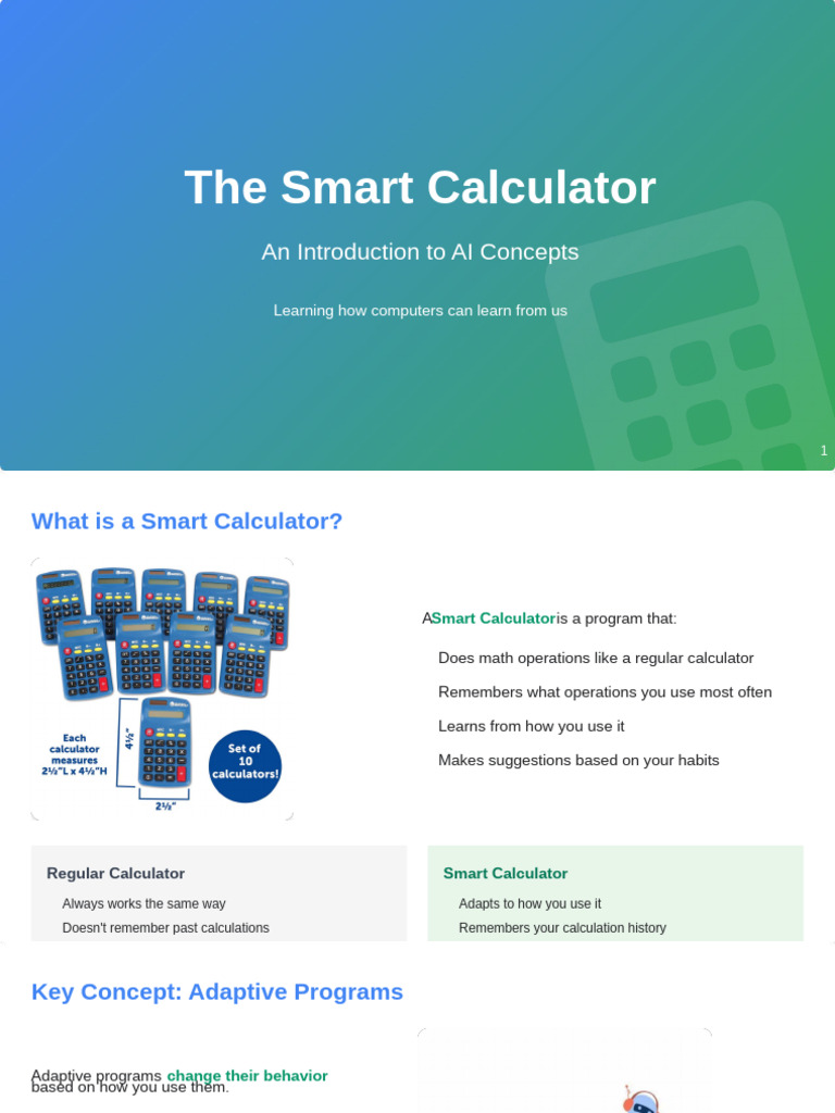 Smart Calculator: AI Learning Explained | PDF | Data | Calculator
