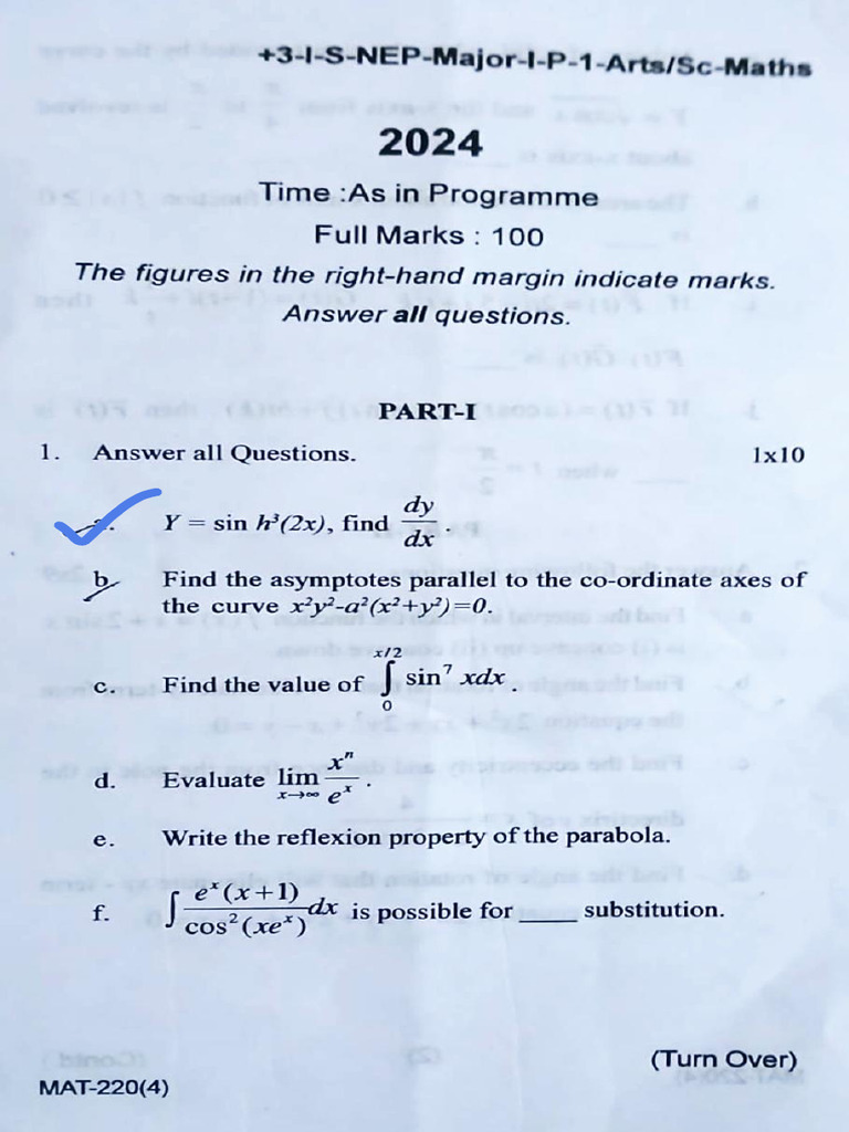 Major Math 2024 | PDF