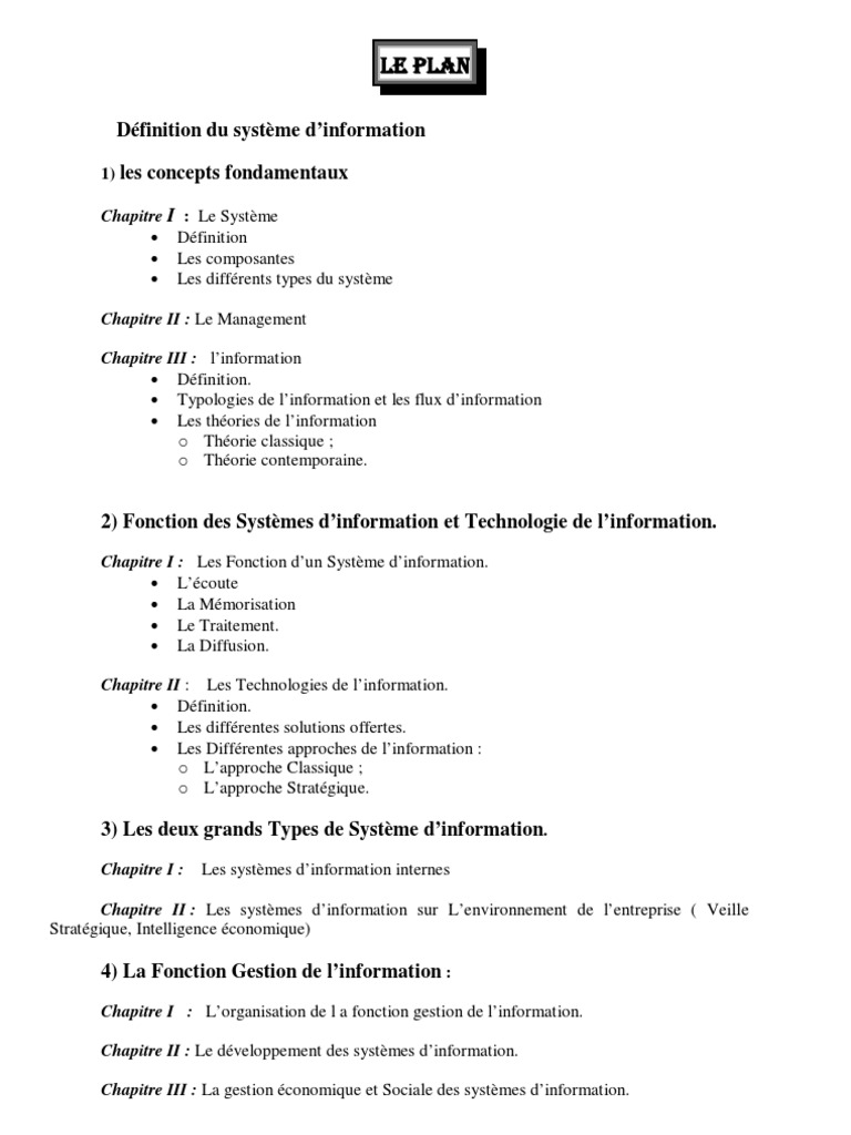 Types de systèmes d'information | PDF | Informations | Informatique