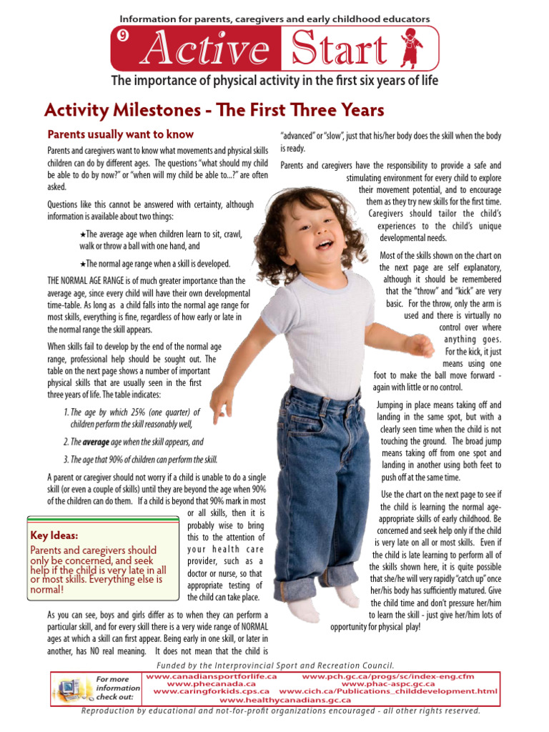 Physical Activity Milestones for Kids | PDF | Caregiver | Interpersonal ...