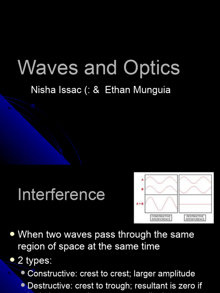 Waves and Optics: Key Concepts Explained | PDF | Light | Reflection ...