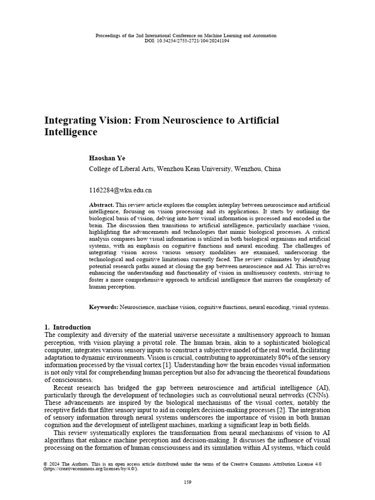 Neuroscience Meets AI: Vision Integration | PDF | Visual System | Deep ...