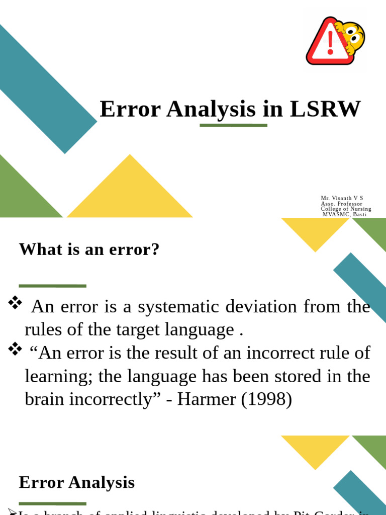 Error Analysis in Language Learning | PDF | Error | Second Language