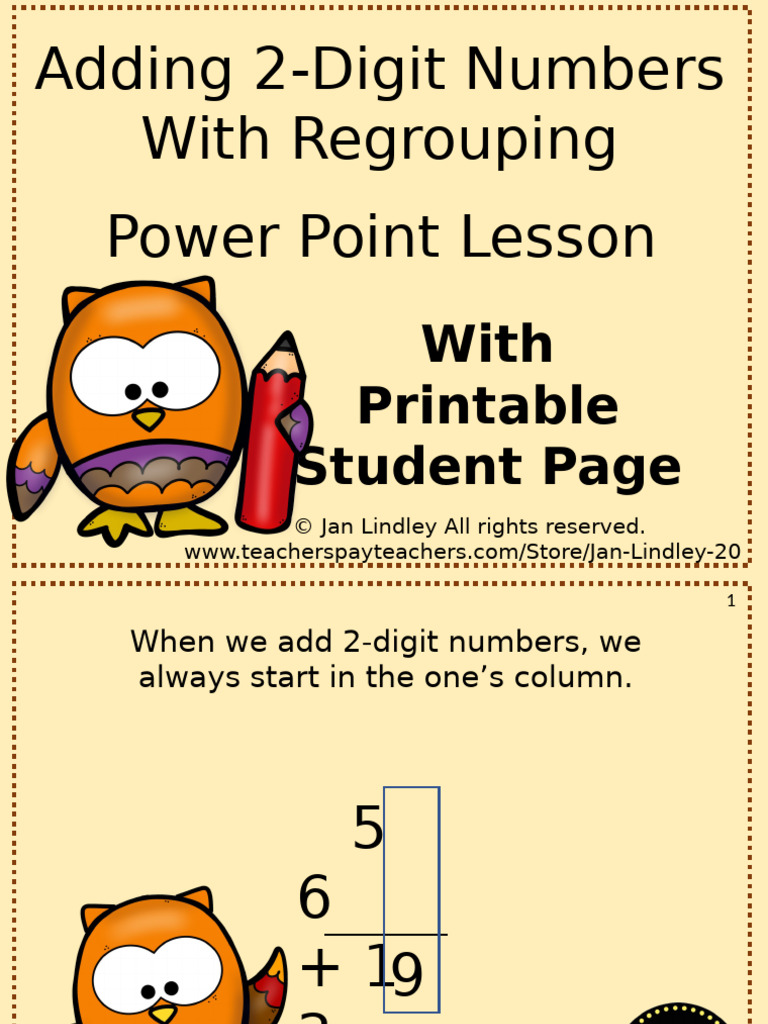2-Digit Addition With Regrouping | PDF