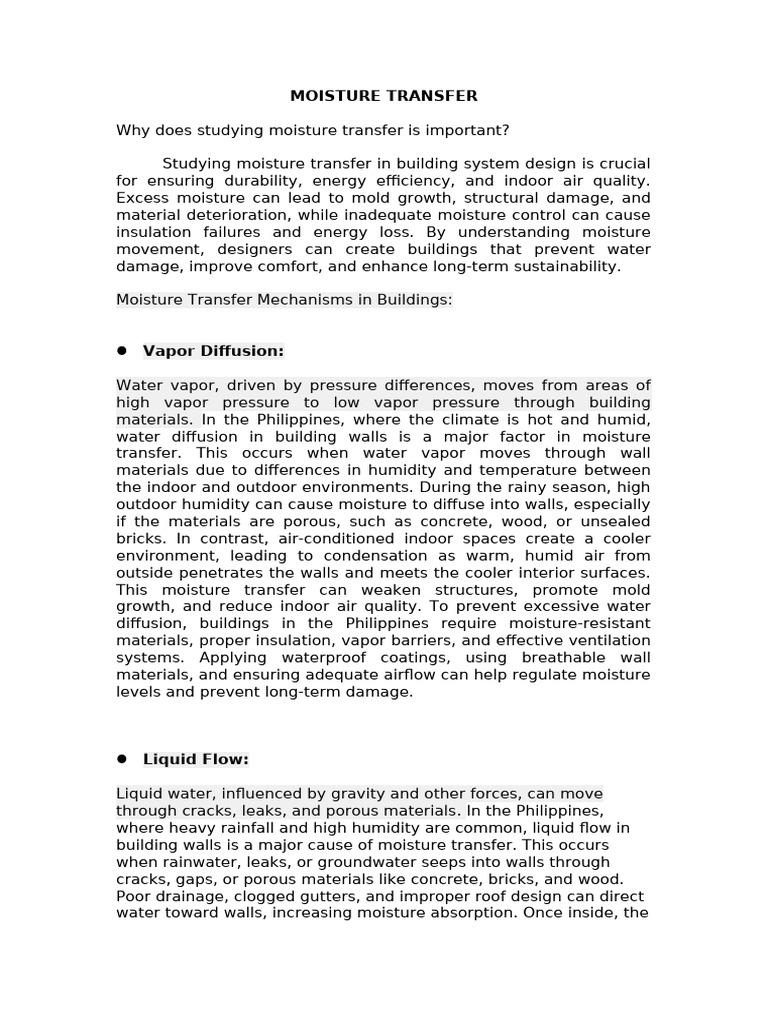 Bautista Moisture Transfer | PDF | Humidity | Building Insulation