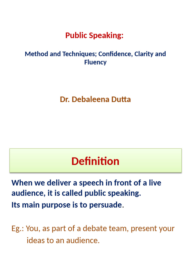 Public Speaking Techniques Explained | PDF | Public Speaking | Learning
