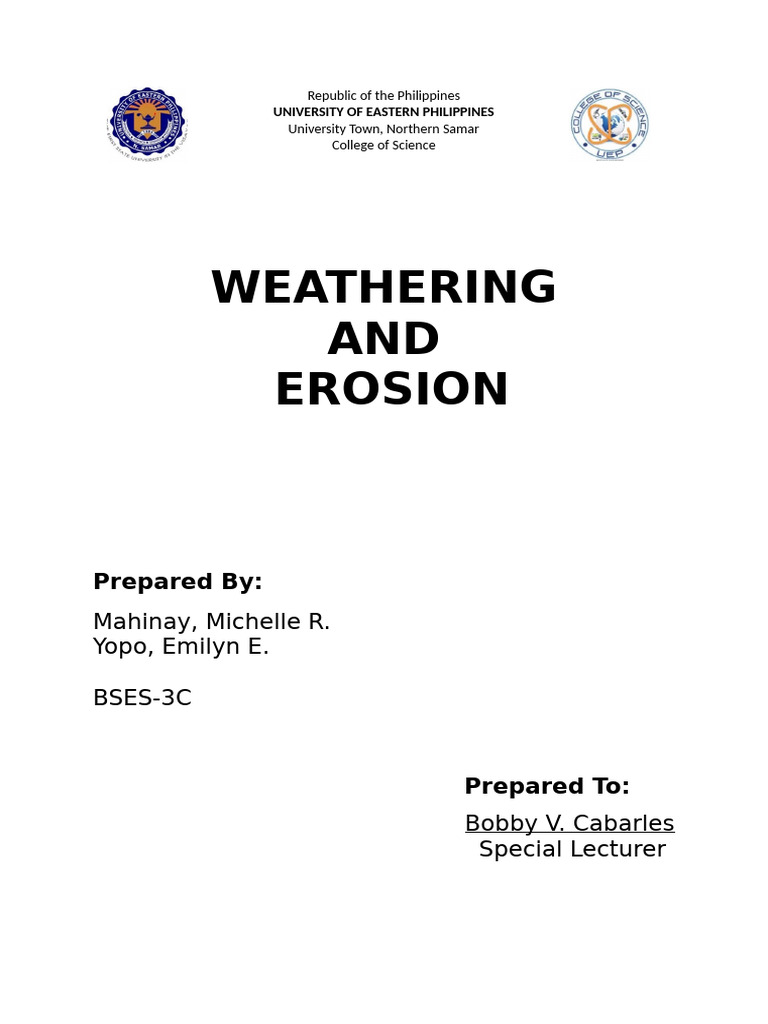 Weathering and Erosion g.6 | PDF | Weathering | Erosion