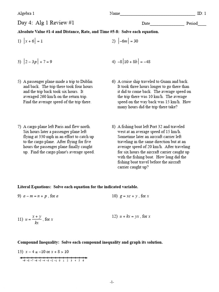 Day 4 A1 Review #1 | PDF | Speed | Mathematical Concepts