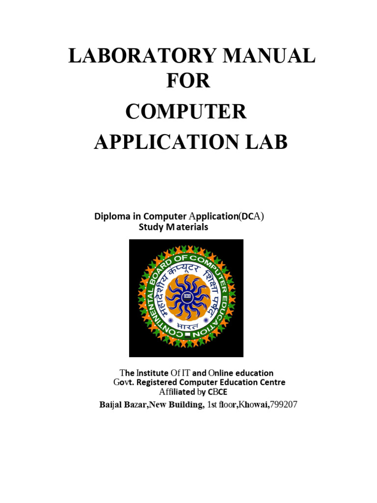 Computer Application Lab Manual | PDF | Random Access Memory | Bios