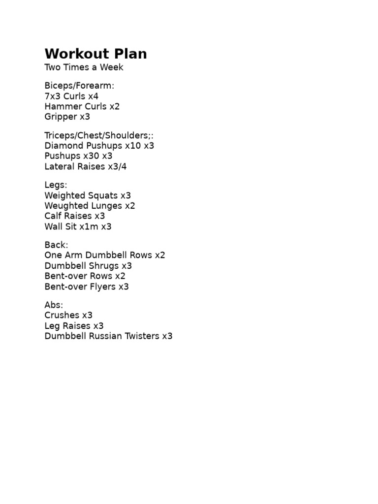 Weekly Full-Body Workout Plan | PDF