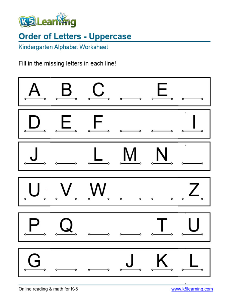 Kindergarten Alphabet Letter Worksheet | PDF | Western Calligraphy ...