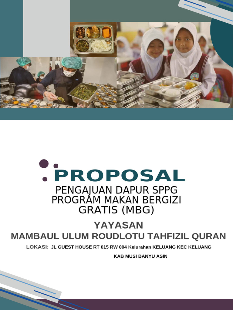 Proposal Dapur Makan Bergizi Gratis MBG | PDF