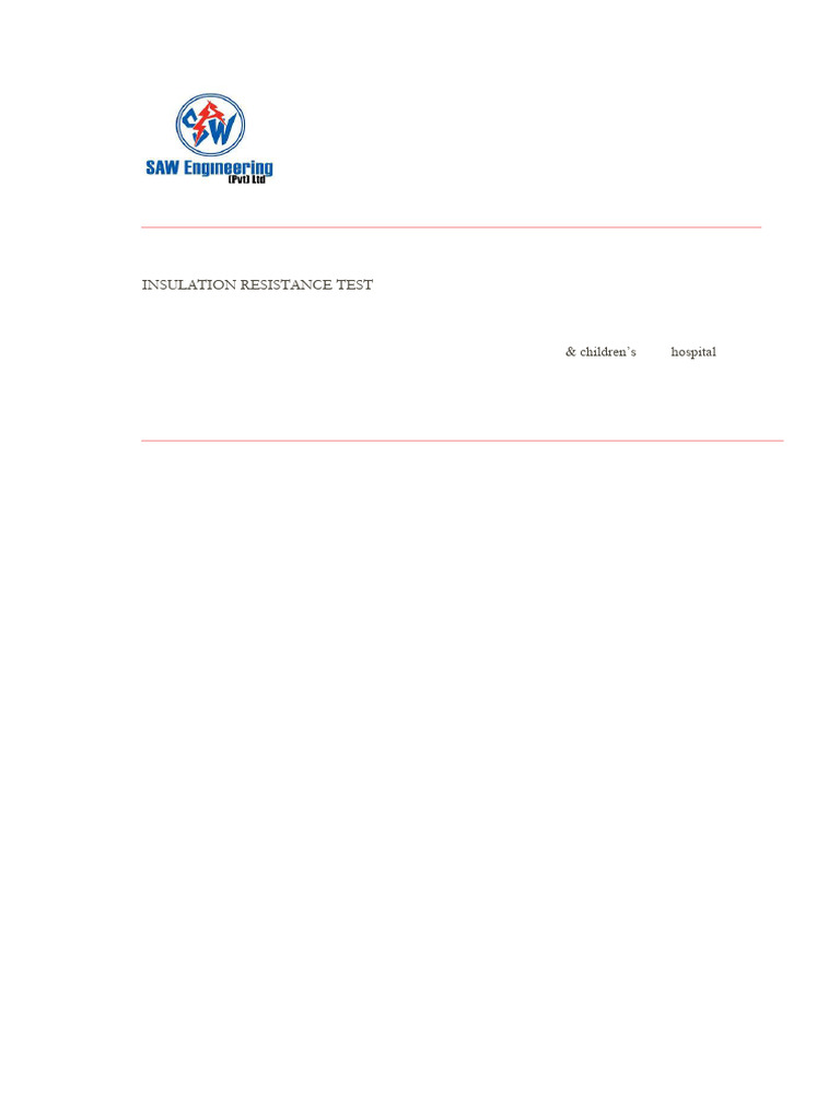 Insulation Resistance Testing Method | PDF | Manufactured Goods ...