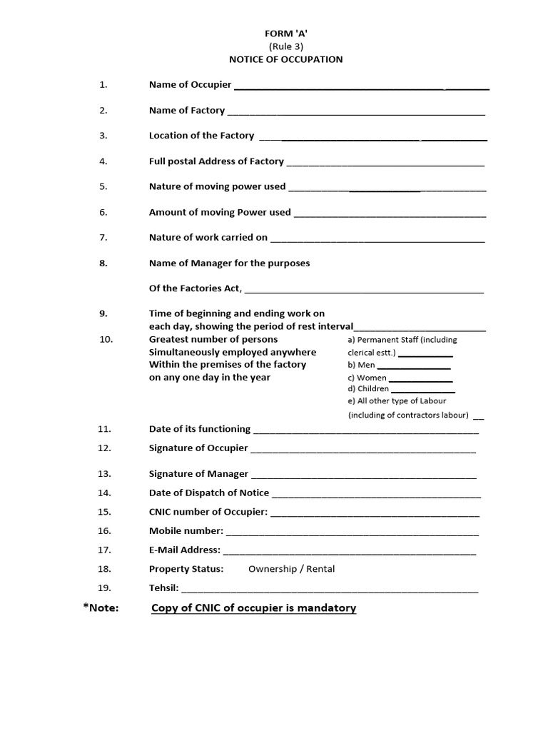 Factory Registration and Safety Forms | PDF