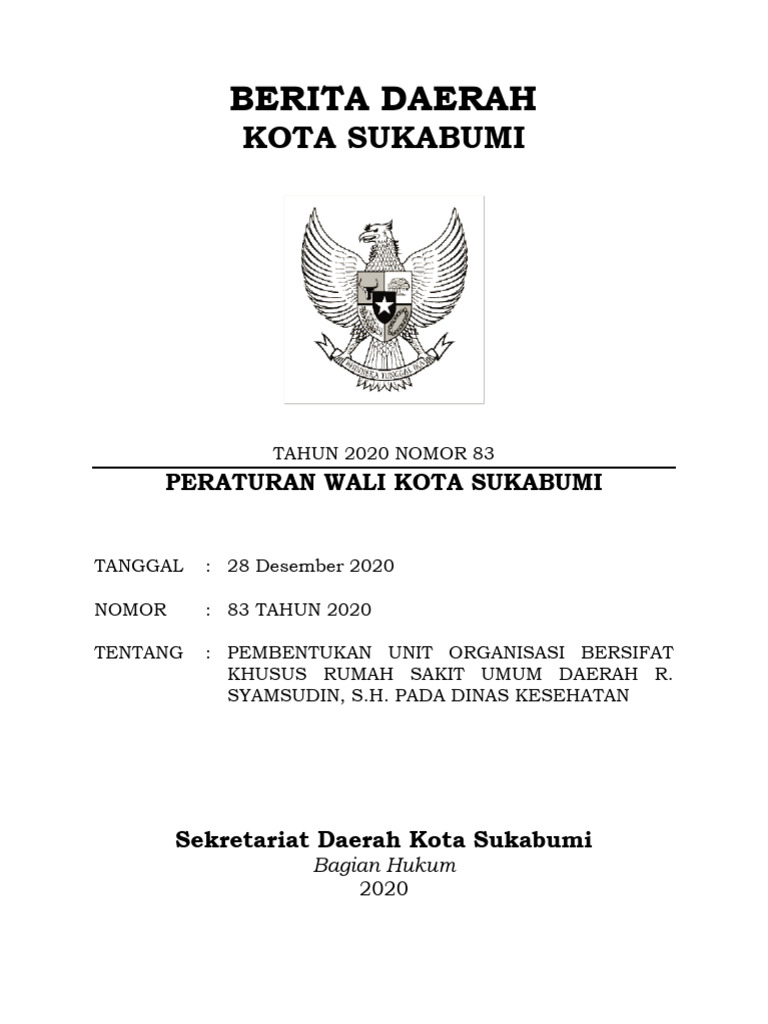 Pembentukan UOBK RSUD R. Syamsudin | PDF